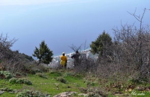 Από την κορυφή Γυμνό στα 750m με θέα το χωριό Ήλια